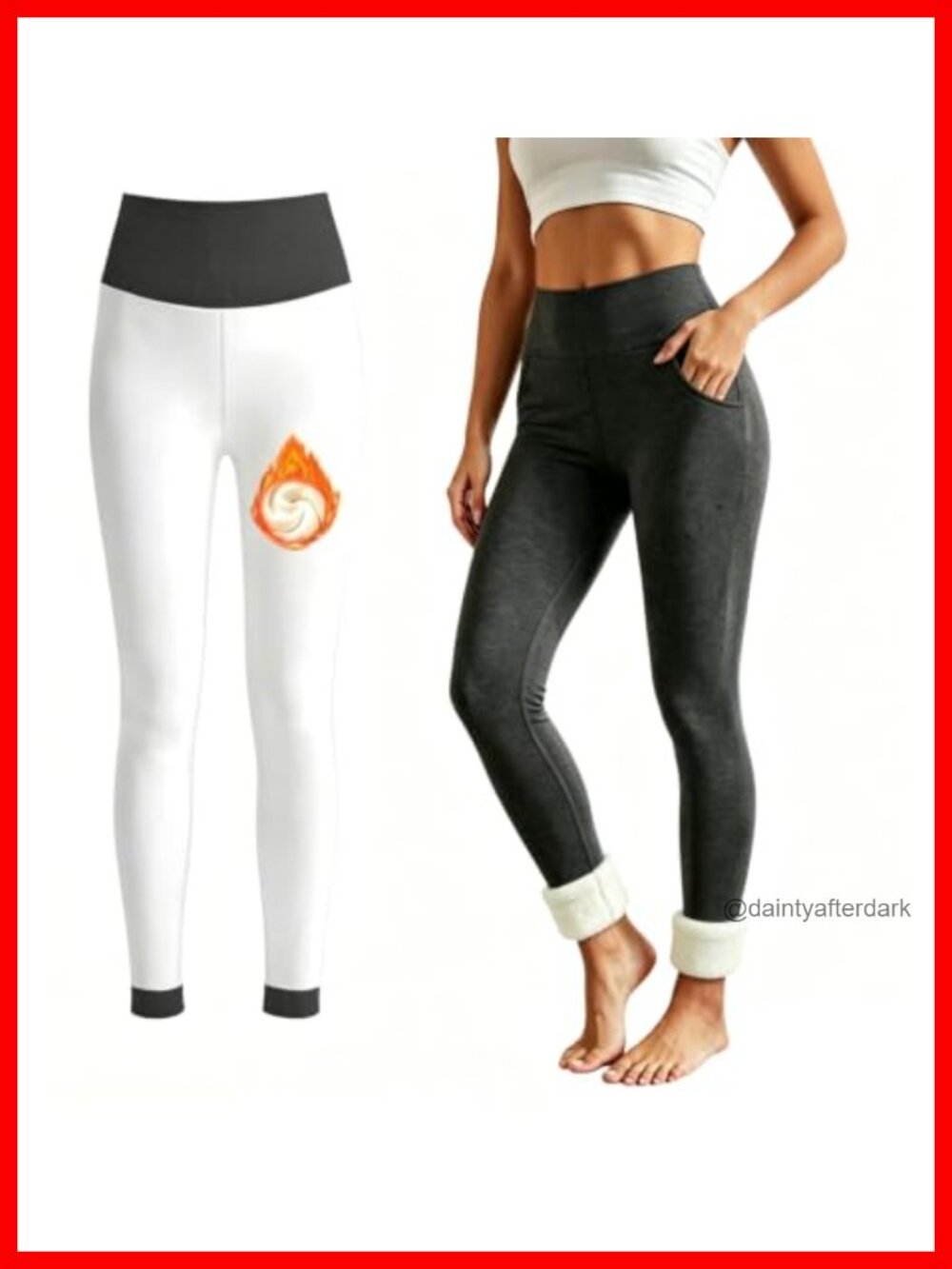 High Waist Sherpa Fleece Lined Thermal Leggings with Pockets